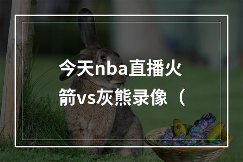 今天nba直播火箭vs灰熊录像（