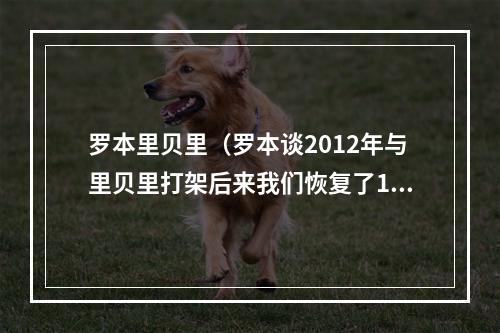 罗本里贝里（罗本谈2012年与里贝里打架后来我们恢复了100的朋友关系）