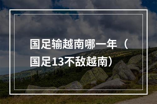 国足输越南哪一年（国足13不敌越南）
