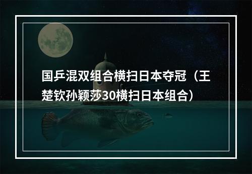 国乒混双组合横扫日本夺冠（王楚钦孙颖莎30横扫日本组合）