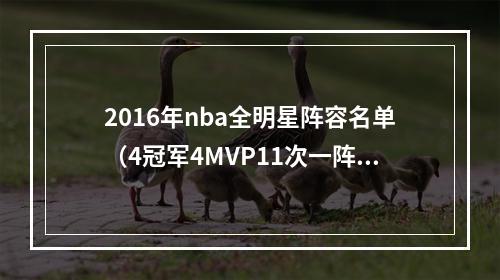 2016年nba全明星阵容名单（4冠军4MVP11次一阵12年前的一张合影）
