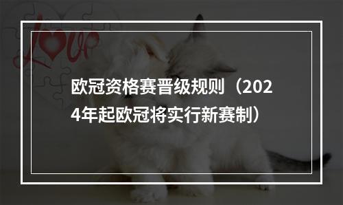 欧冠资格赛晋级规则（2024年起欧冠将实行新赛制）