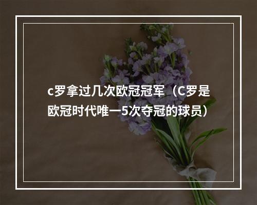c罗拿过几次欧冠冠军（C罗是欧冠时代唯一5次夺冠的球员）
