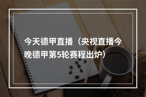今天德甲直播（央视直播今晚德甲第5轮赛程出炉）