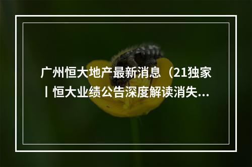 广州恒大地产最新消息（21独家丨恒大业绩公告深度解读消失的6643亿这才是重点）