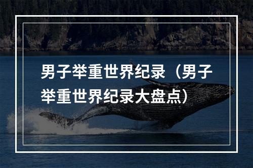 男子举重世界纪录（男子举重世界纪录大盘点）