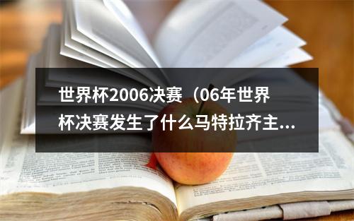 世界杯2006决赛（06年世界杯决赛发生了什么马特拉齐主动揭秘）