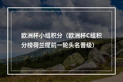 欧洲杯小组积分（欧洲杯C组积分榜荷兰提前一轮头名晋级）