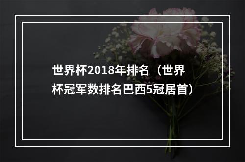 世界杯2018年排名（世界杯冠军数排名巴西5冠居首）