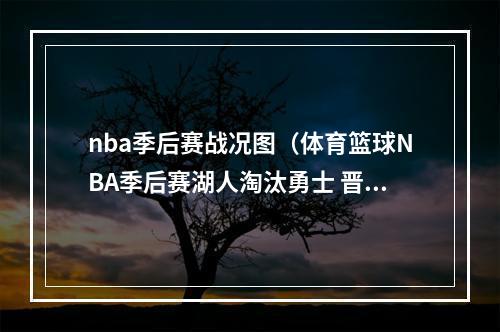 nba季后赛战况图（体育篮球NBA季后赛湖人淘汰勇士 晋级西部决赛）