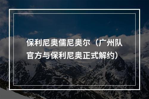 保利尼奥儒尼奥尔（广州队官方与保利尼奥正式解约）