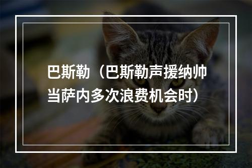 巴斯勒（巴斯勒声援纳帅当萨内多次浪费机会时）