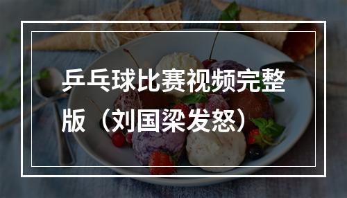 乒乓球比赛视频完整版（刘国梁发怒）