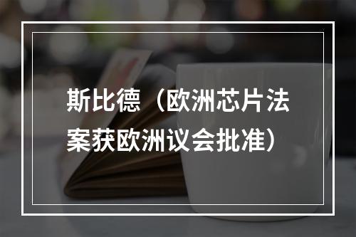 斯比德（欧洲芯片法案获欧洲议会批准）
