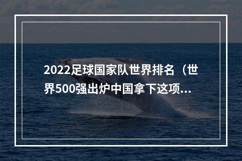 2022足球国家队世界排名（世界500强出炉中国拿下这项第一）