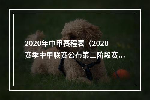 2020年中甲赛程表（2020赛季中甲联赛公布第二阶段赛程）
