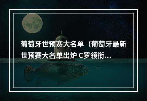 葡萄牙世预赛大名单（葡萄牙最新世预赛大名单出炉 C罗领衔费利什回归）