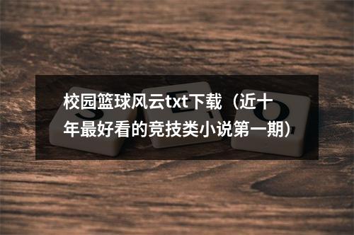 校园篮球风云txt下载（近十年最好看的竞技类小说第一期）