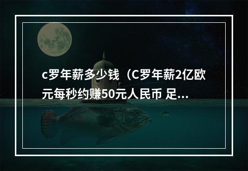 c罗年薪多少钱（C罗年薪2亿欧元每秒约赚50元人民币 足坛年收入断层第一）
