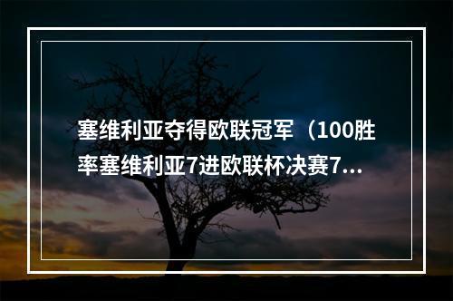 塞维利亚夺得欧联冠军（100胜率塞维利亚7进欧联杯决赛7夺冠军）