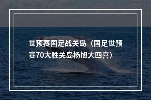 世预赛国足战关岛（国足世预赛70大胜关岛杨旭大四喜）