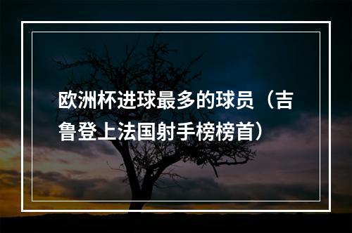 欧洲杯进球最多的球员（吉鲁登上法国射手榜榜首）