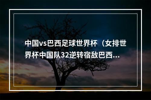 中国vs巴西足球世界杯（女排世界杯中国队32逆转宿敌巴西 豪取六连胜）