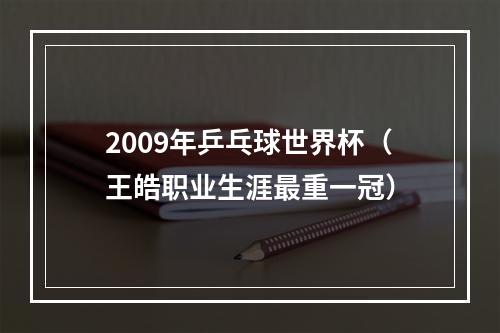 2009年乒乓球世界杯（王皓职业生涯最重一冠）