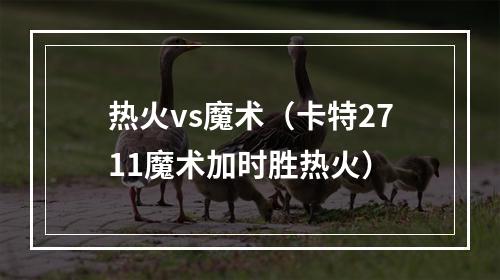 热火vs魔术（卡特2711魔术加时胜热火）