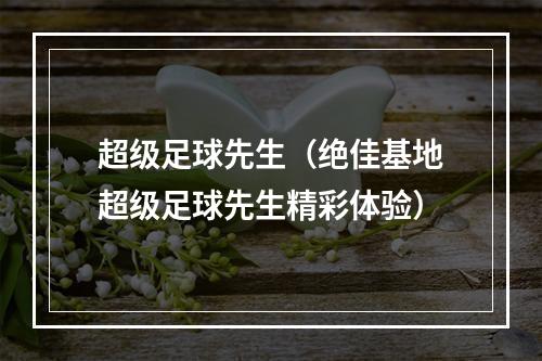 超级足球先生（绝佳基地超级足球先生精彩体验）
