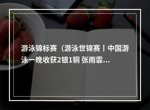 游泳锦标赛（游泳世锦赛丨中国游泳一晚收获2银1铜 张雨霏李冰洁双双打破亚洲纪录）