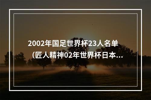 2002年国足世界杯23人名单（匠人精神02年世界杯日本国脚有8人未退役）