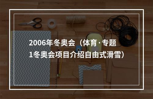 2006年冬奥会（体育·专题1冬奥会项目介绍自由式滑雪）