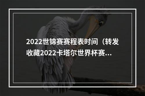 2022世锦赛赛程表时间（转发收藏2022卡塔尔世界杯赛程日历）
