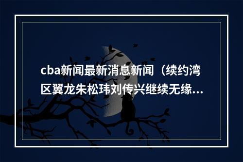 cba新闻最新消息新闻（续约湾区翼龙朱松玮刘传兴继续无缘新赛季CBA）