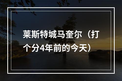 莱斯特城马奎尔（打个分4年前的今天）