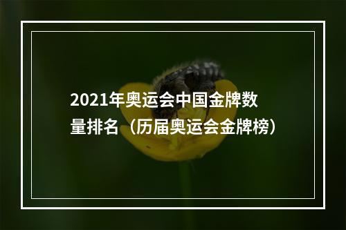 2021年奥运会中国金牌数量排名（历届奥运会金牌榜）