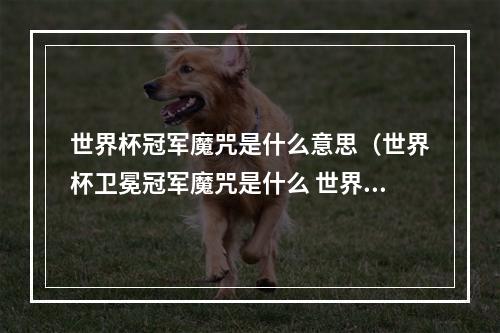 世界杯冠军魔咒是什么意思（世界杯卫冕冠军魔咒是什么 世界杯五大魔咒介绍）