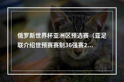 俄罗斯世界杯亚洲区预选赛（亚足联介绍世预赛赛制36强赛27日抽签）