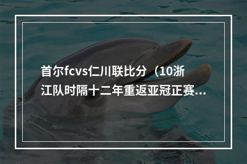 首尔fcvs仁川联比分（10浙江队时隔十二年重返亚冠正赛）