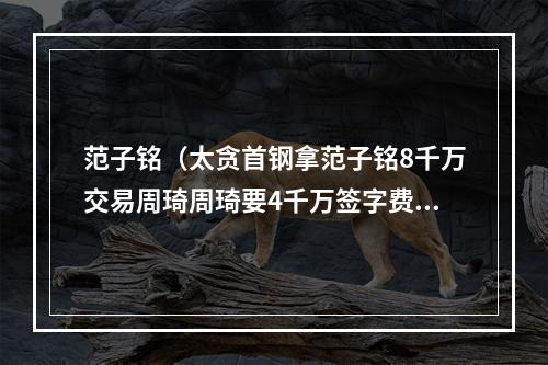 范子铭（太贪首钢拿范子铭8千万交易周琦周琦要4千万签字费不合规黄了）