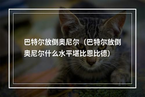 巴特尔放倒奥尼尔（巴特尔放倒奥尼尔什么水平堪比恩比德）