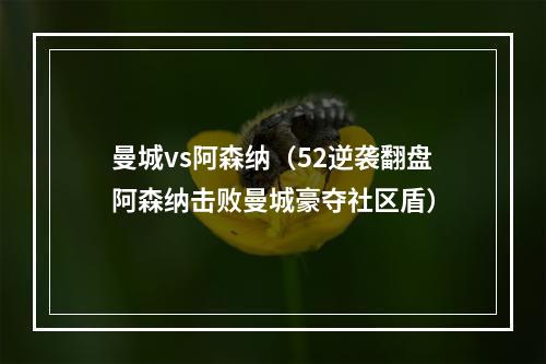 曼城vs阿森纳（52逆袭翻盘阿森纳击败曼城豪夺社区盾）
