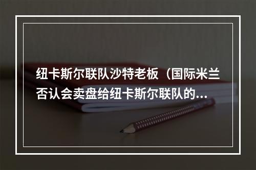 纽卡斯尔联队沙特老板（国际米兰否认会卖盘给纽卡斯尔联队的新老板沙特财团）