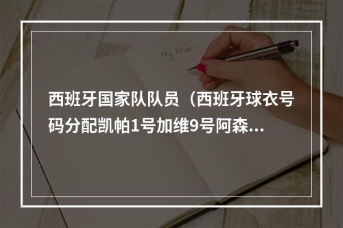西班牙国家队队员（西班牙球衣号码分配凯帕1号加维9号阿森西奥10号）