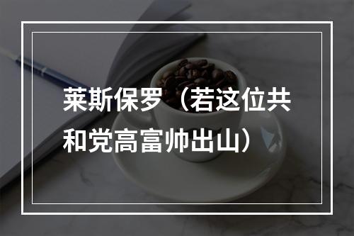 莱斯保罗（若这位共和党高富帅出山）