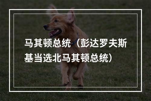 马其顿总统（彭达罗夫斯基当选北马其顿总统）