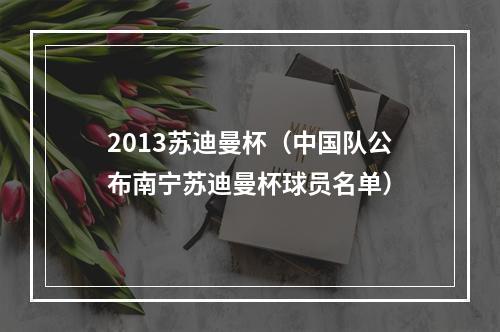 2013苏迪曼杯（中国队公布南宁苏迪曼杯球员名单）