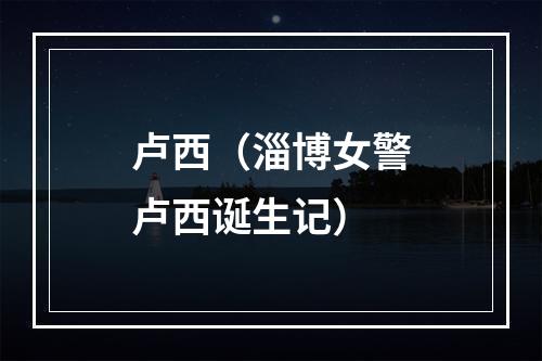 卢西（淄博女警卢西诞生记）