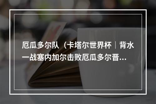 厄瓜多尔队（卡塔尔世界杯｜背水一战塞内加尔击败厄瓜多尔晋级16强）